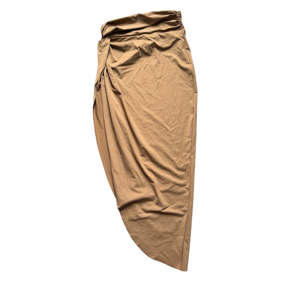SKIMS Tan Swim Skirt with Asymmetrical Design M